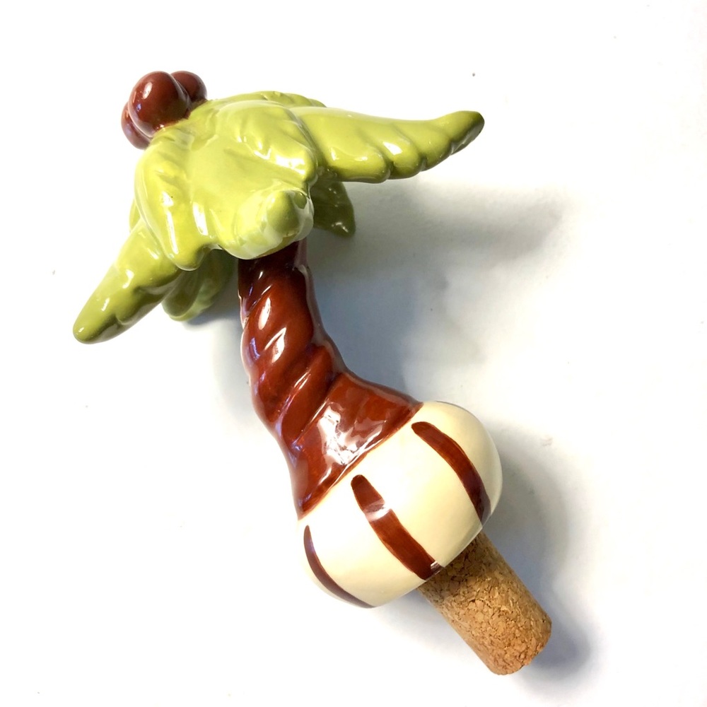 Ceramic Palm Tree Wine Bottle Stopper
